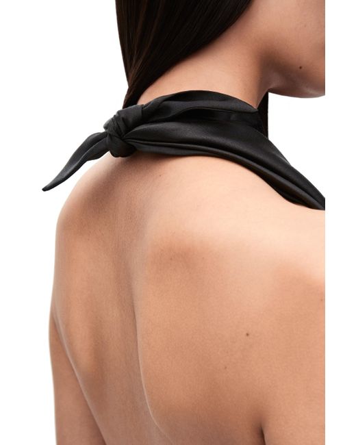 Loewe Black Luxury Scarf Dress In Silk