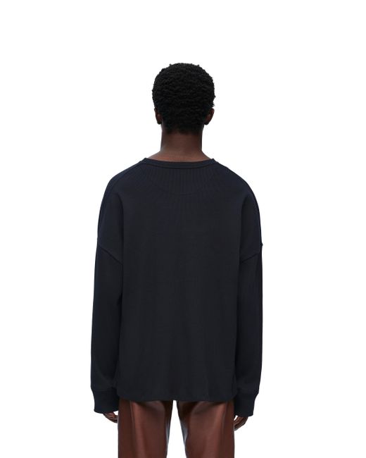 Loewe Black Oversized Fit Long Sleeve T-shirt In Cotton for men