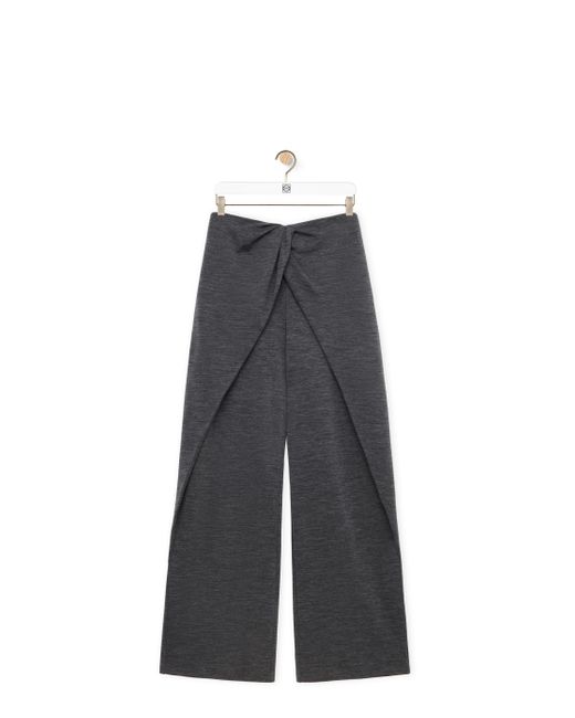 Loewe Black Draped Trousers In Wool And Cashmere