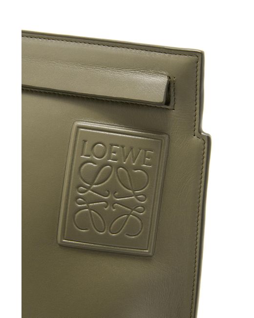 Loewe Green Luxury T Pouch In Satin Calfskin for men