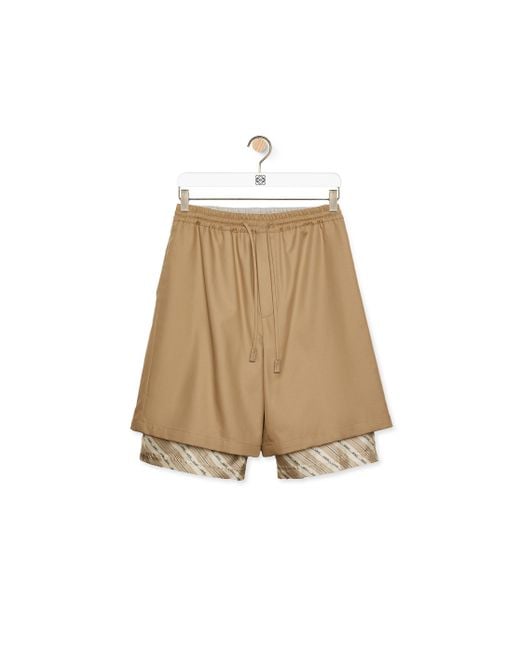 Loewe Natural Luxury Shorts In Cotton And Silk for men