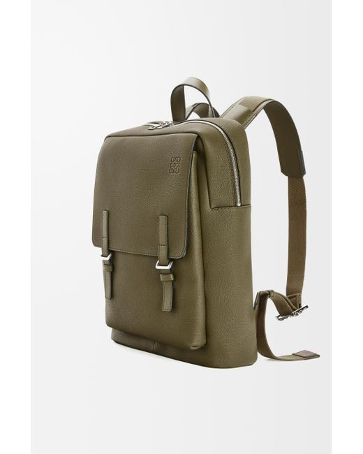 Loewe Green Luxury Military Backpack In Soft Grained Calfskin for men