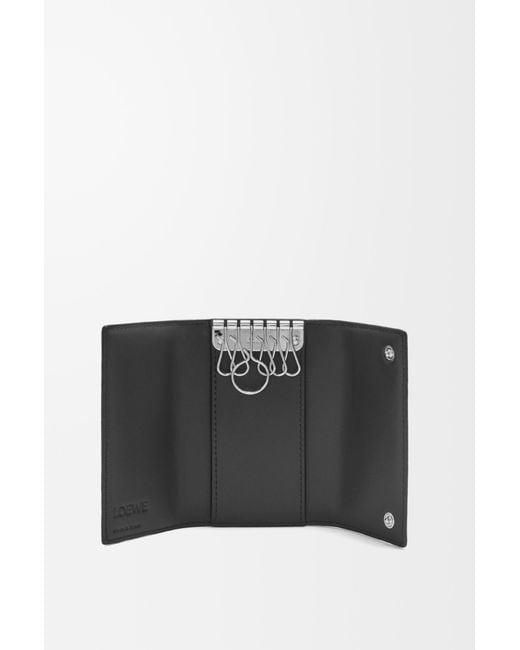 Loewe White Key Case In Soft Grained Calfskin for men