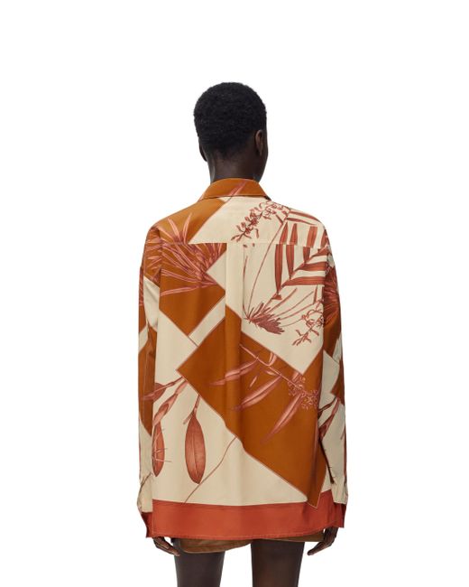 Loewe Orange Luxury Shirt In Cotton And Silk