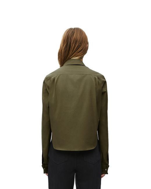 Loewe Green Luxury Pleated Shirt In Cotton For