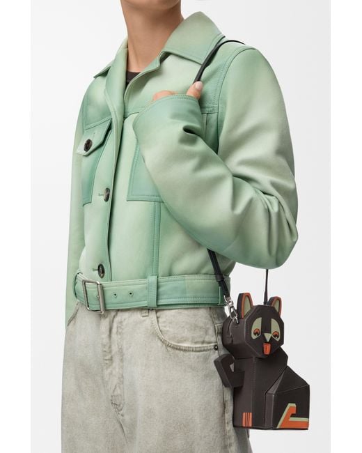 Loewe Green Futurist Cat Clutch