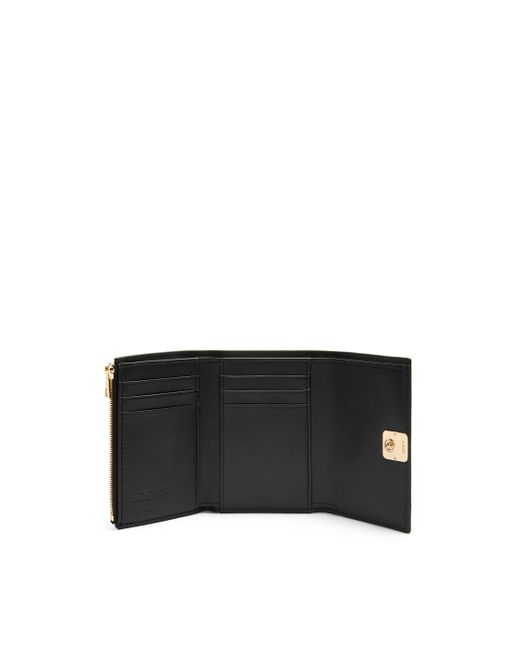 Loewe Black Puffer Anagram Small Vertical Wallet In Shiny Nappa Calfskin