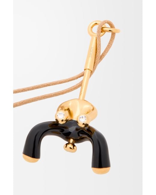 Loewe White Seated Acrobat Pendant In Sterling Silver And Crystals