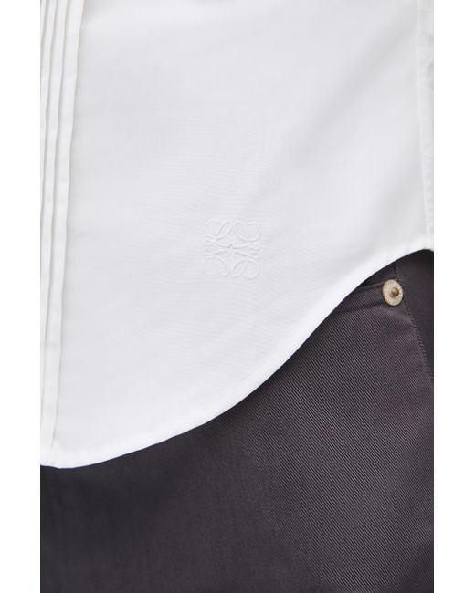 Loewe Black Pleated Shirt In Cotton
