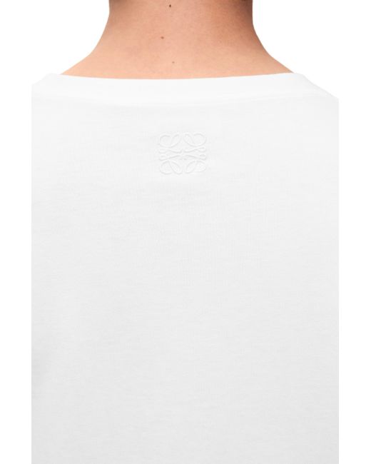 Loewe White Luxury Long Sleeve T-shirt In Cotton for men