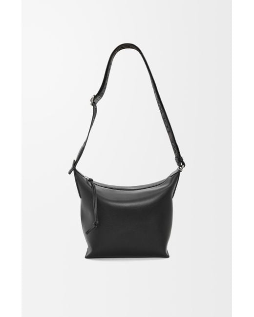 Loewe Black Luxury Small Cubi Crossbody Bag In Supple Smooth Calfskin And Jacquard for men