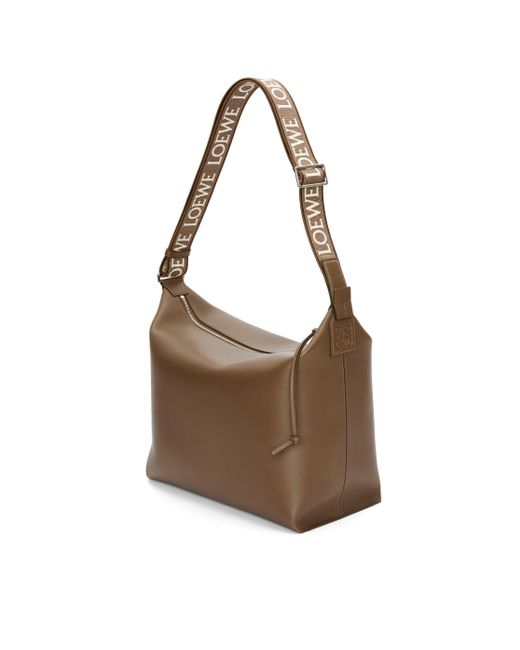 Loewe Brown Luxury Cubi Crossbody Bag In Supple Smooth Calfskin And Jacquard for men