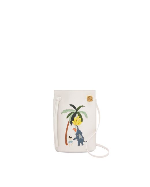 Loewe Metallic Luxury Elephant Dice Pocket In Satin Calfskin