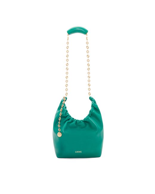 Loewe Green Luxury Small Squeeze Bag In Nappa Lambskin For