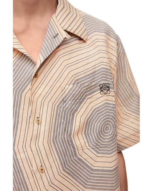 Loewe White Short Sleeve Shirt In Linen for men