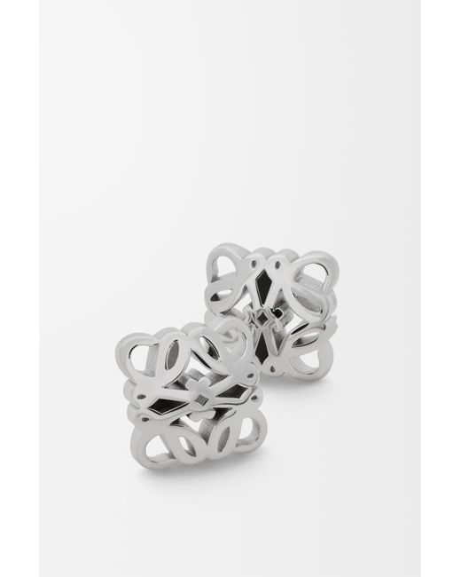 Loewe White Anagram Bombé Earrings