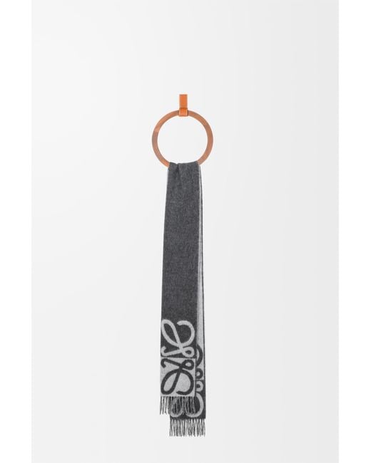 Loewe Black Wool And Cashmere Scarf Dark/Light