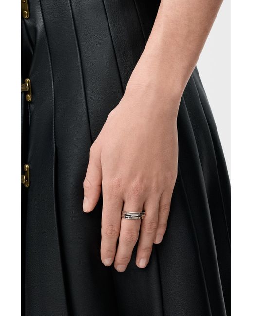 Loewe Metallic Luxury Stacked Ring In Sterling Silver