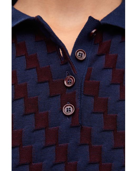 Loewe Blue Cotton-blend Polo Shirt