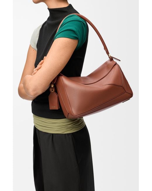 Loewe Brown Medium Featherlight Puzzle Bag