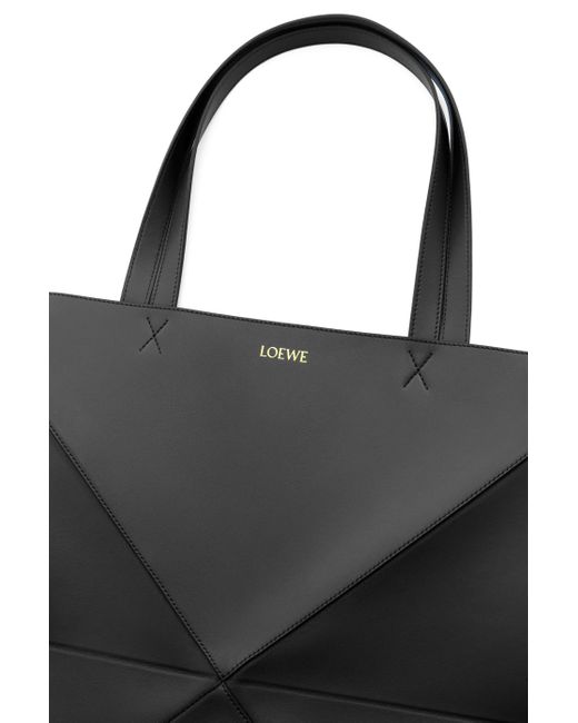 Loewe Black Luxury Xl Puzzle Fold Tote In Shiny Calfskin for men