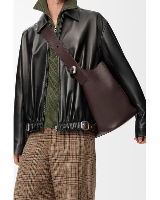 Loewe Brown Large Pebble Bucket In Supple Grained Calfskin for men