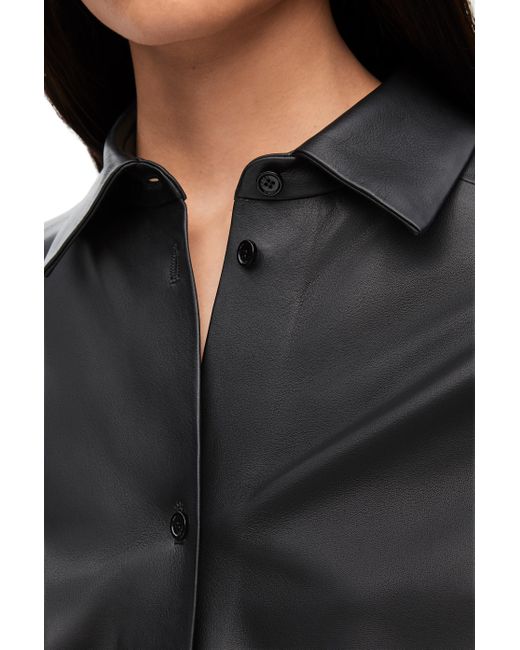 Loewe Black Luxury Shirt In Nappa Lambskin