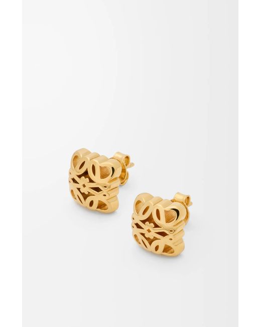 Loewe Metallic Anagram Bombé Stud Earrings For
