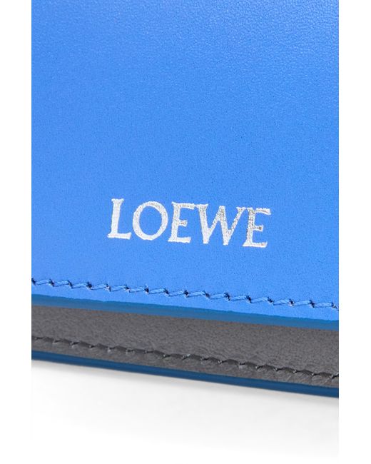 Loewe Blue Leather Folded Wallet for men