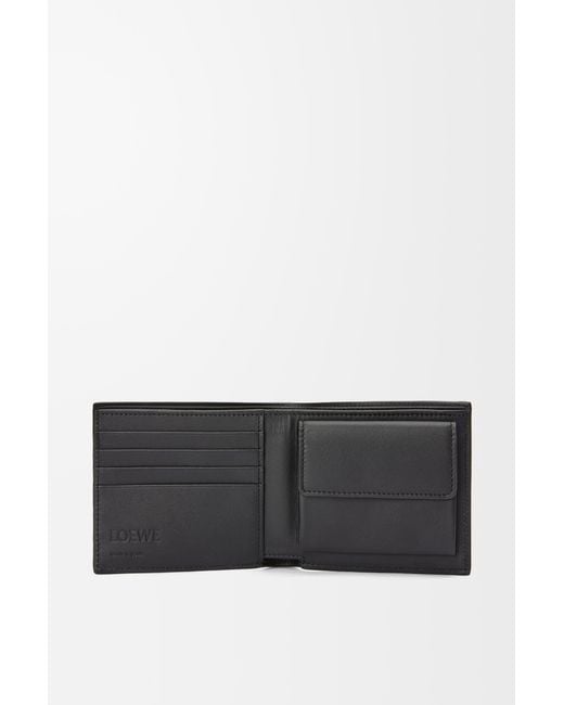 Loewe White Bifold Coin Wallet In Soft Grained Calfskin for men