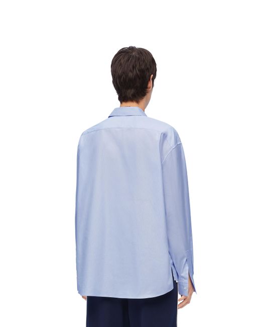 Loewe Blue Double Layer Cuffed Cotton-blend Shirt