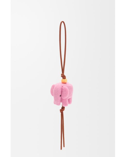 Loewe Multicolor Elephant Charm In Felt And Calfskin