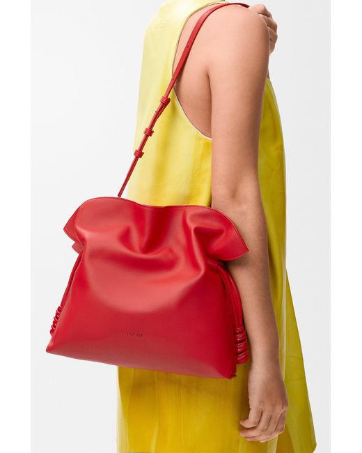 Loewe Red Medium Coil Flamenco Clutch