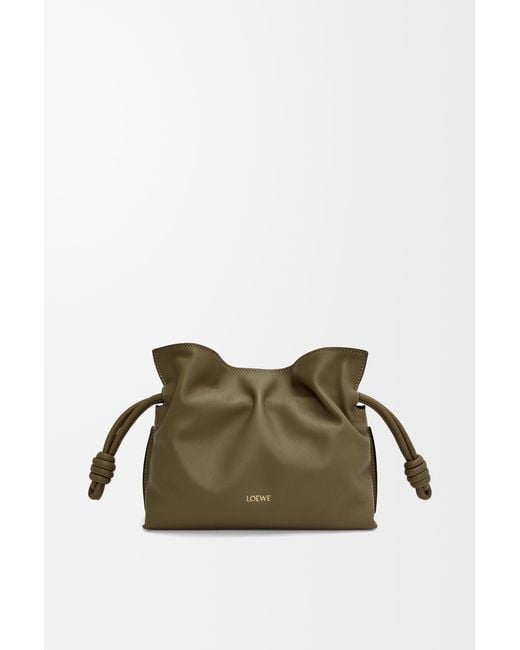 Loewe Green Flamenco Mini Leather Clutch Bag