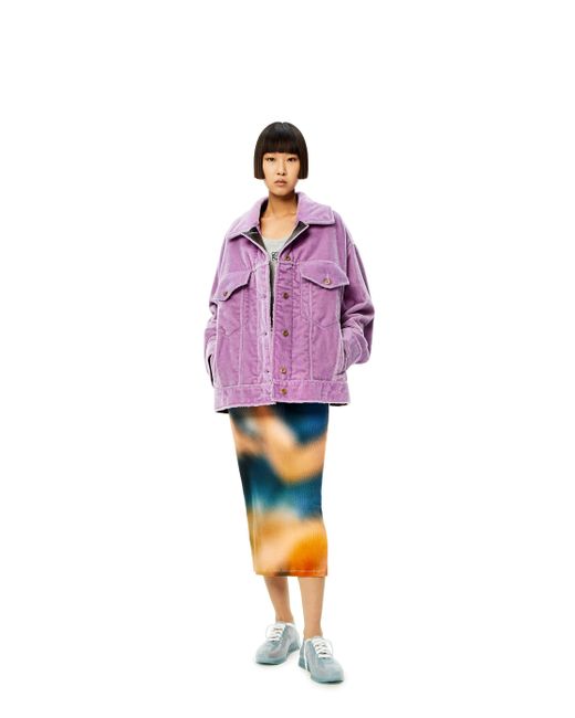 Loewe Multicolor Blur Print Tube Skirt In Cotton