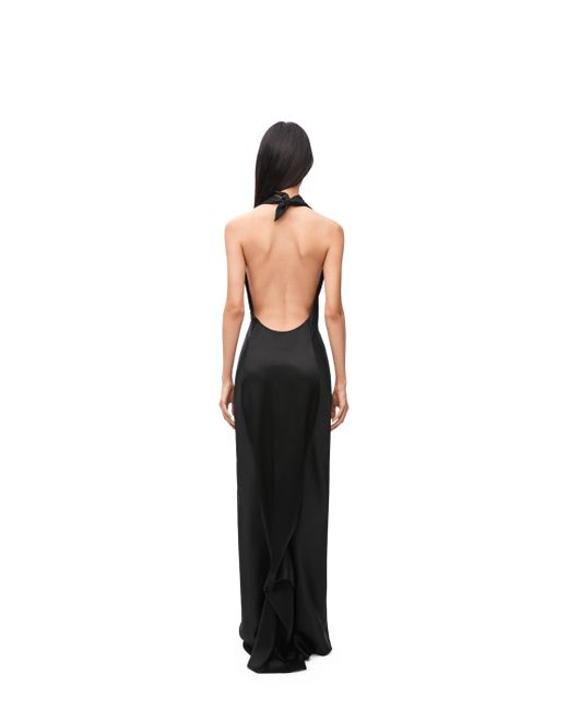 Loewe Black Luxury Scarf Dress In Silk
