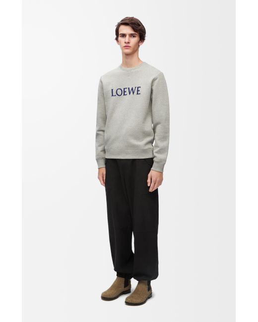 Sudadera De Corte Regular En Algodónsize Hombre Loewe de hombre de color White