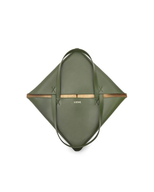 Loewe Green Luxury Xl Puzzle Fold Tote In Shiny Calfskin for men