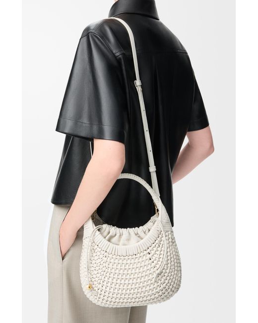 Loewe White Diamond Hobo Bag In Calfskin