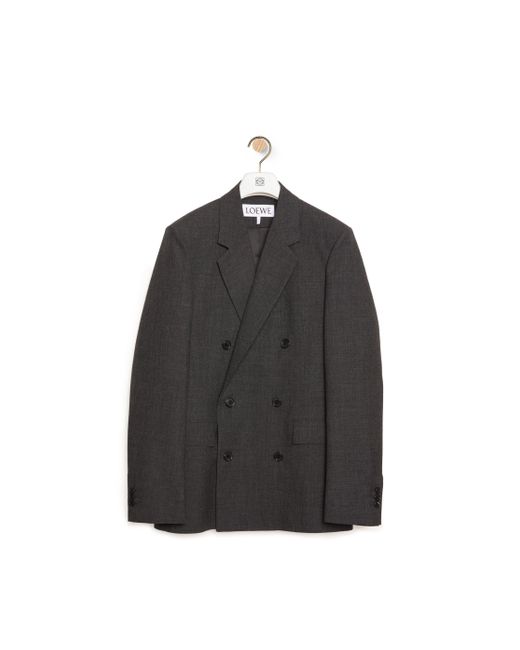 Loewe Black Luxury Double Breasted Jacket In Wool for men