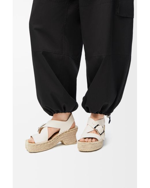 Loewe Natural Petal Espadrille Platform Sandal