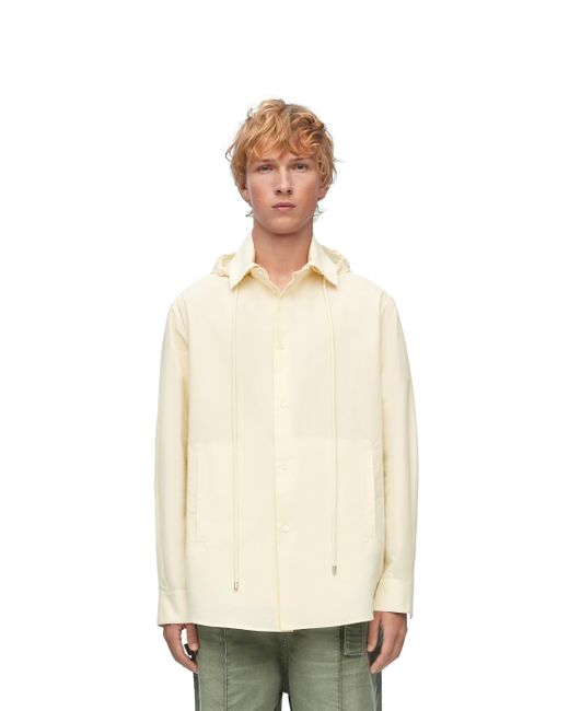 Loewe Natural Luxury Hooded Overshirt In Cotton for men