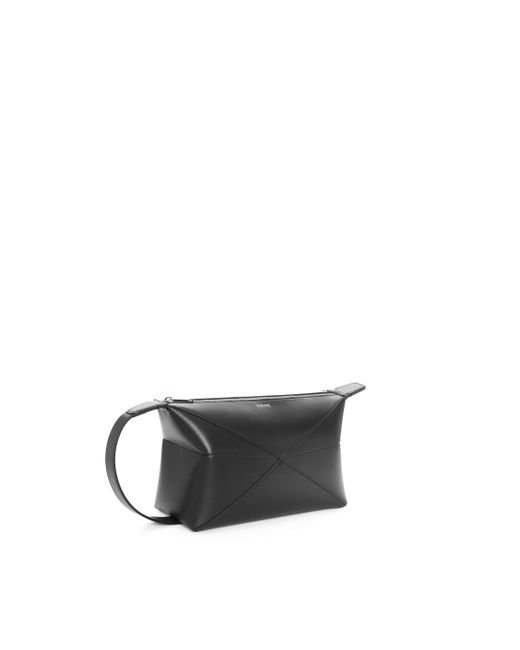 Loewe White Luxury Puzzle Fold Wash Bag In Shiny Calfskin for men