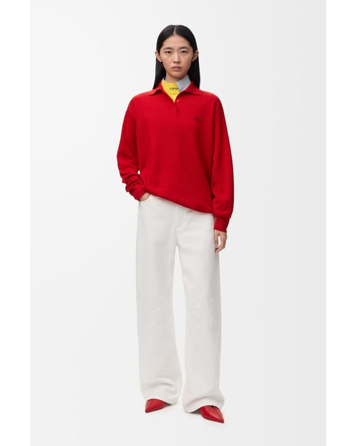 Loewe White Anagram baggy Jeans In Denim