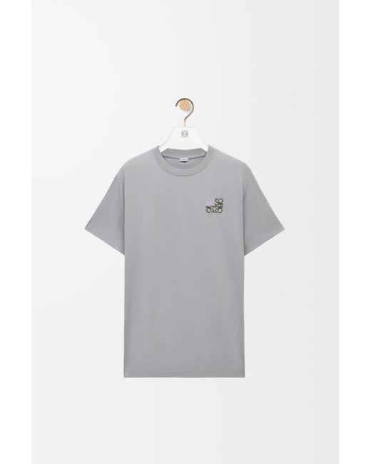Loewe Gray Luxury Regular Fit T-shirt In Cotton for men