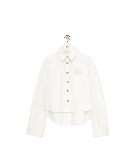 Loewe White Luxury Trapeze Shirt In Denim