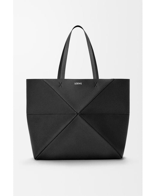 Loewe Black Large Horizontal Puzzle Fold Tote