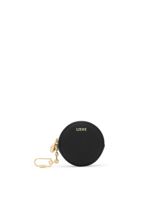 Loewe Black Luxury Pebble Cookie Key Holder In Shiny Nappa Calfskin For