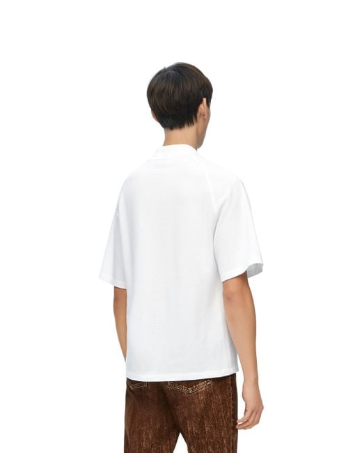 Loewe White Luxury Polo In Cotton for men