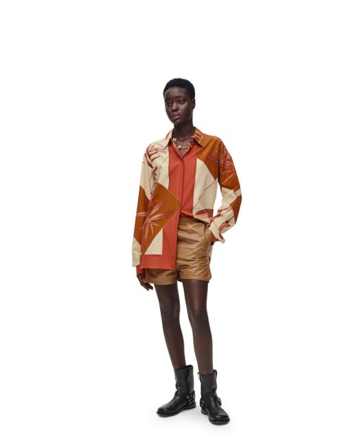 Loewe Orange Luxury Shirt In Cotton And Silk